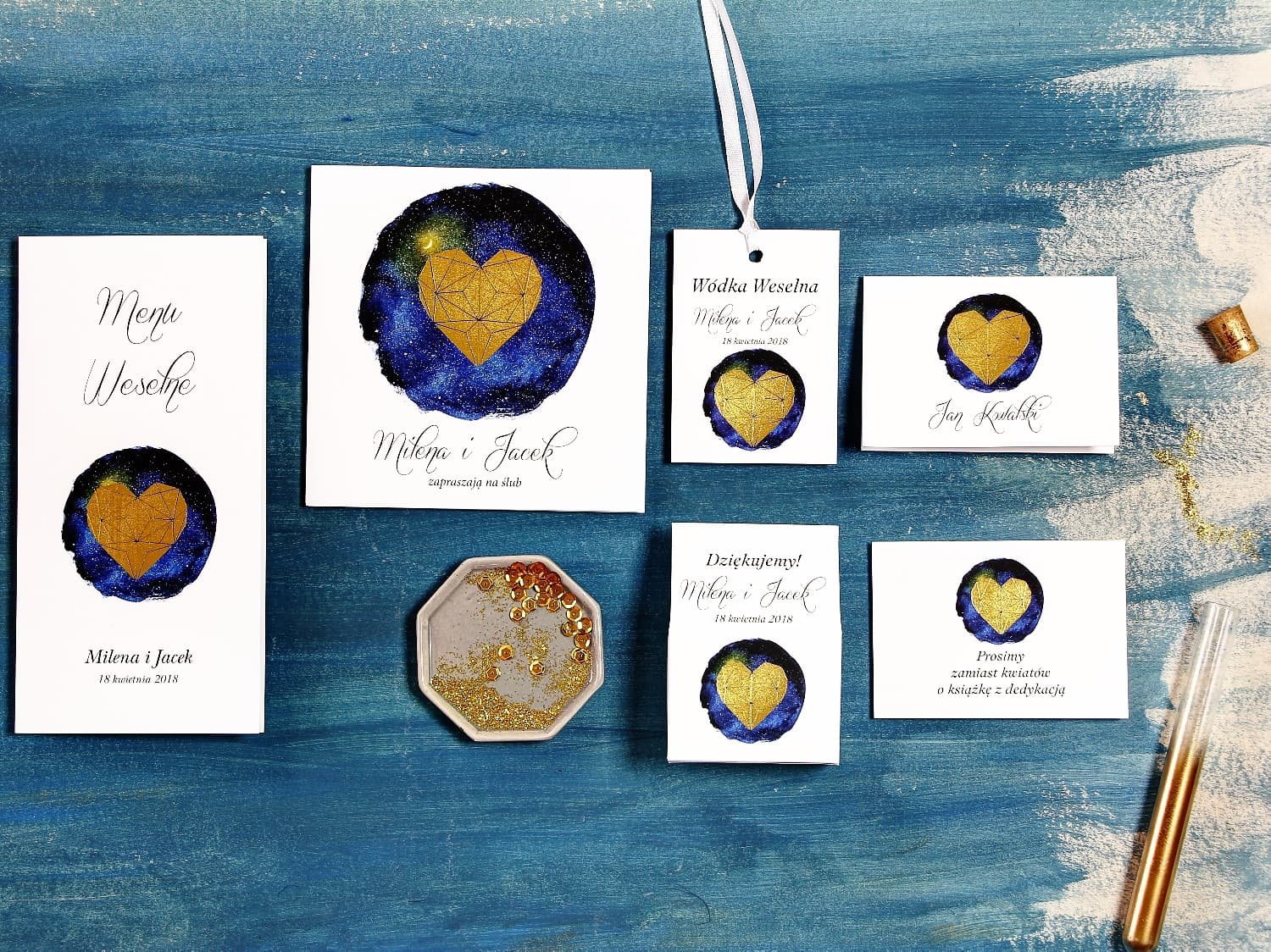 Set de Muestras de Invitaciones de Boda con Complementos | Noche de Luna nº 1