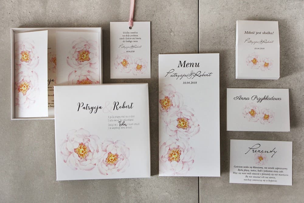 Set de Muestras de Papelería: Invitación, Marca-sitios, Menú | Muestras de Boda con Cupón 10 PLN | Pistacho n.º 4