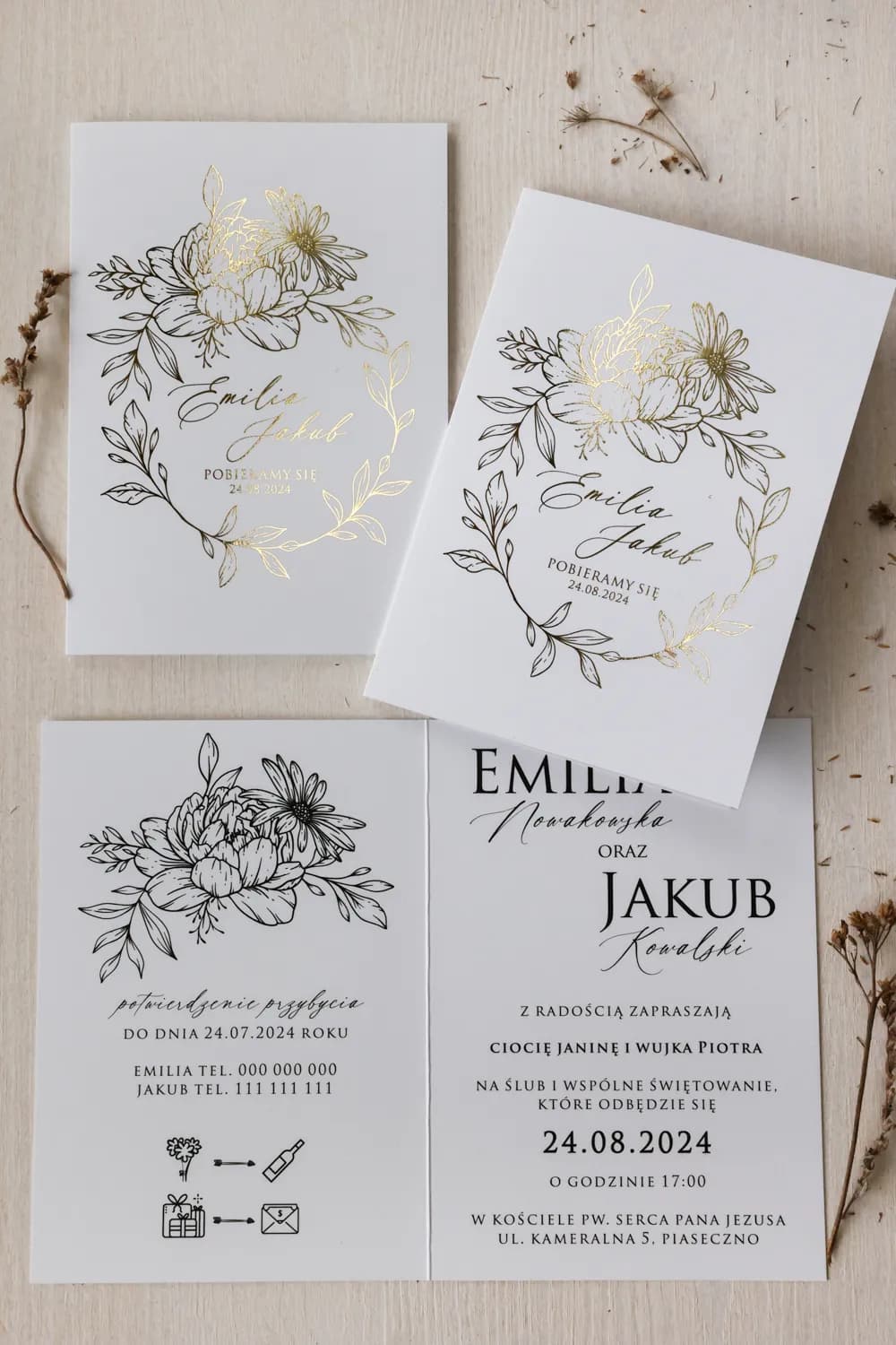 Muster der Hochzeitseinladung im Greenery-Stil – Ruskus Nr. 2