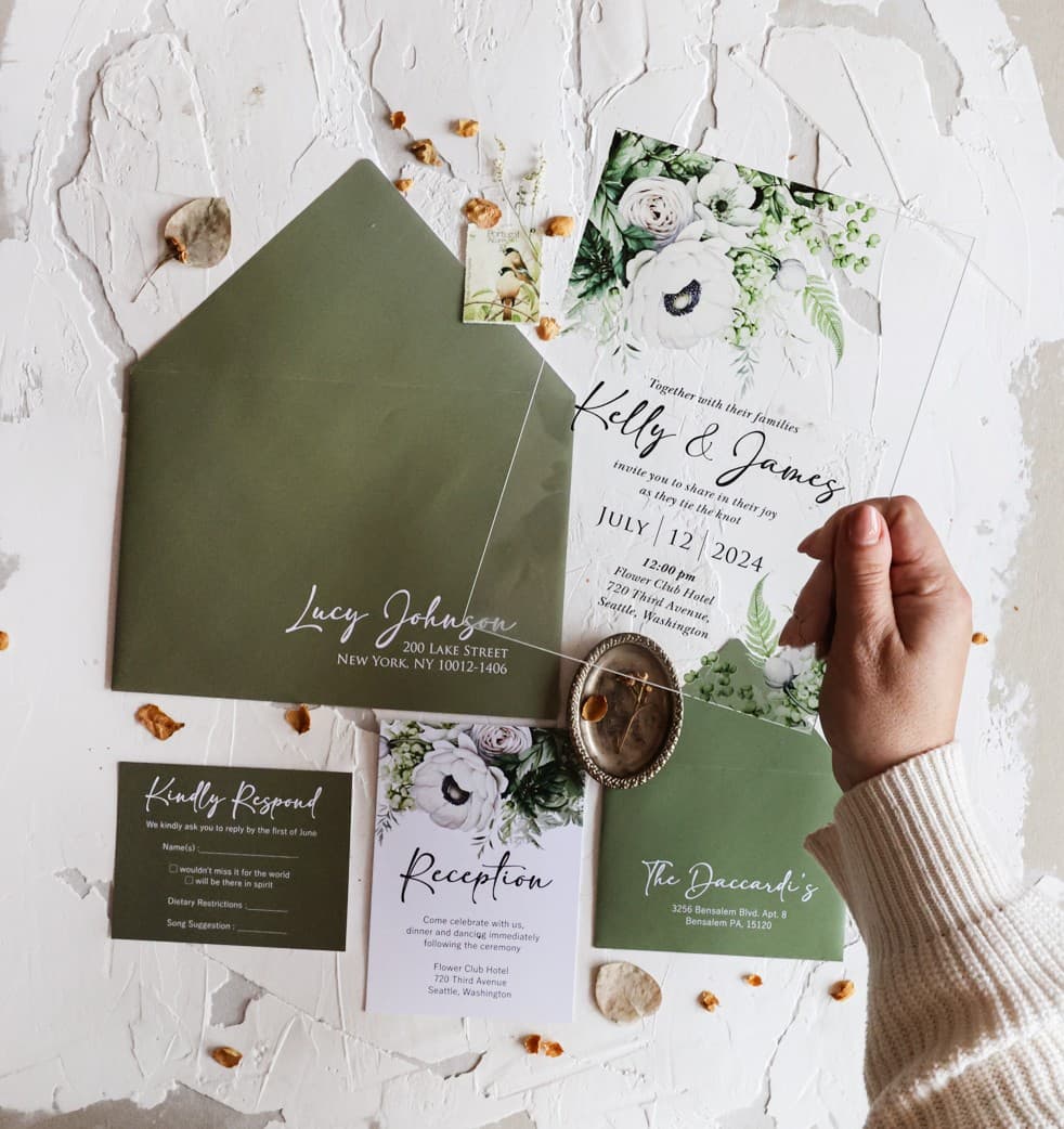 Muster Hochzeitseinladung Kraft, Rustikal | Einladungskarte Boho & Eco | Korani Nr. 15