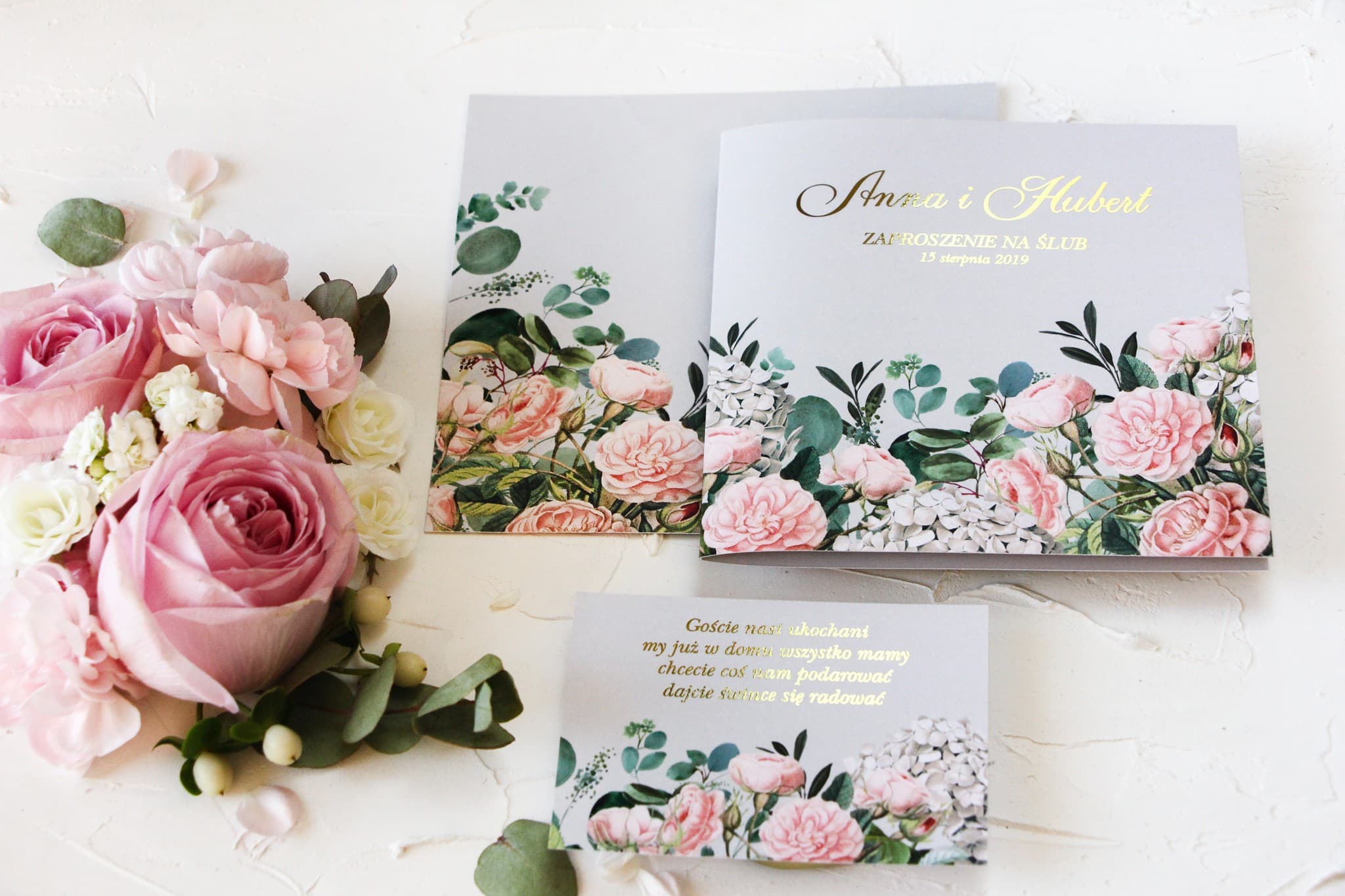 Muster der Hochzeitseinladung, Qualität prüfen | Elegante vergoldete Muster | Szafirowe Nr. 2