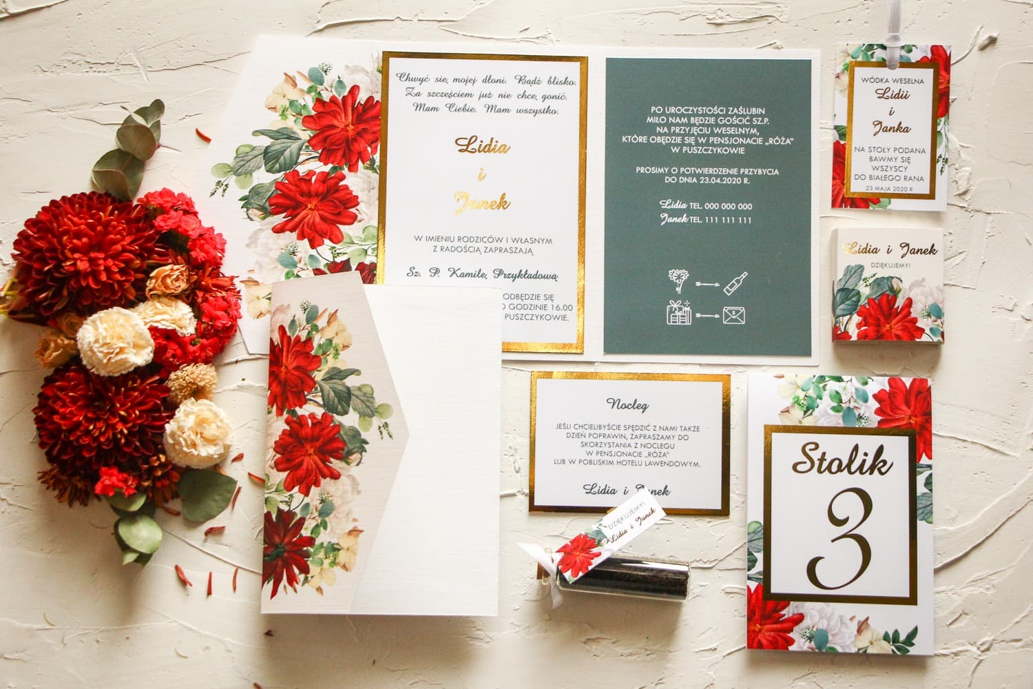 Muster Hochzeitseinladungen & Papeterie | Qualität vorab prüfen | Set Avril Nr. 4