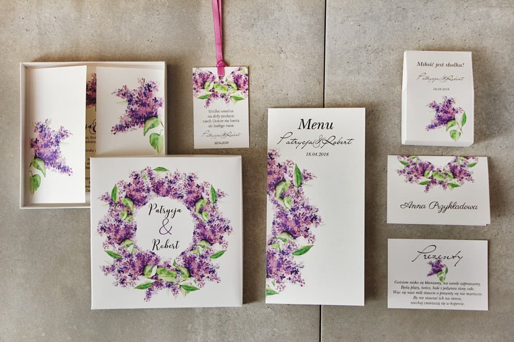 Muster-Set Hochzeitspapeterie mit Gutschein – Qualität prüfen! | Muster-Einladungskarten aus der Kollektion | Pistacjowe Nr. 2
