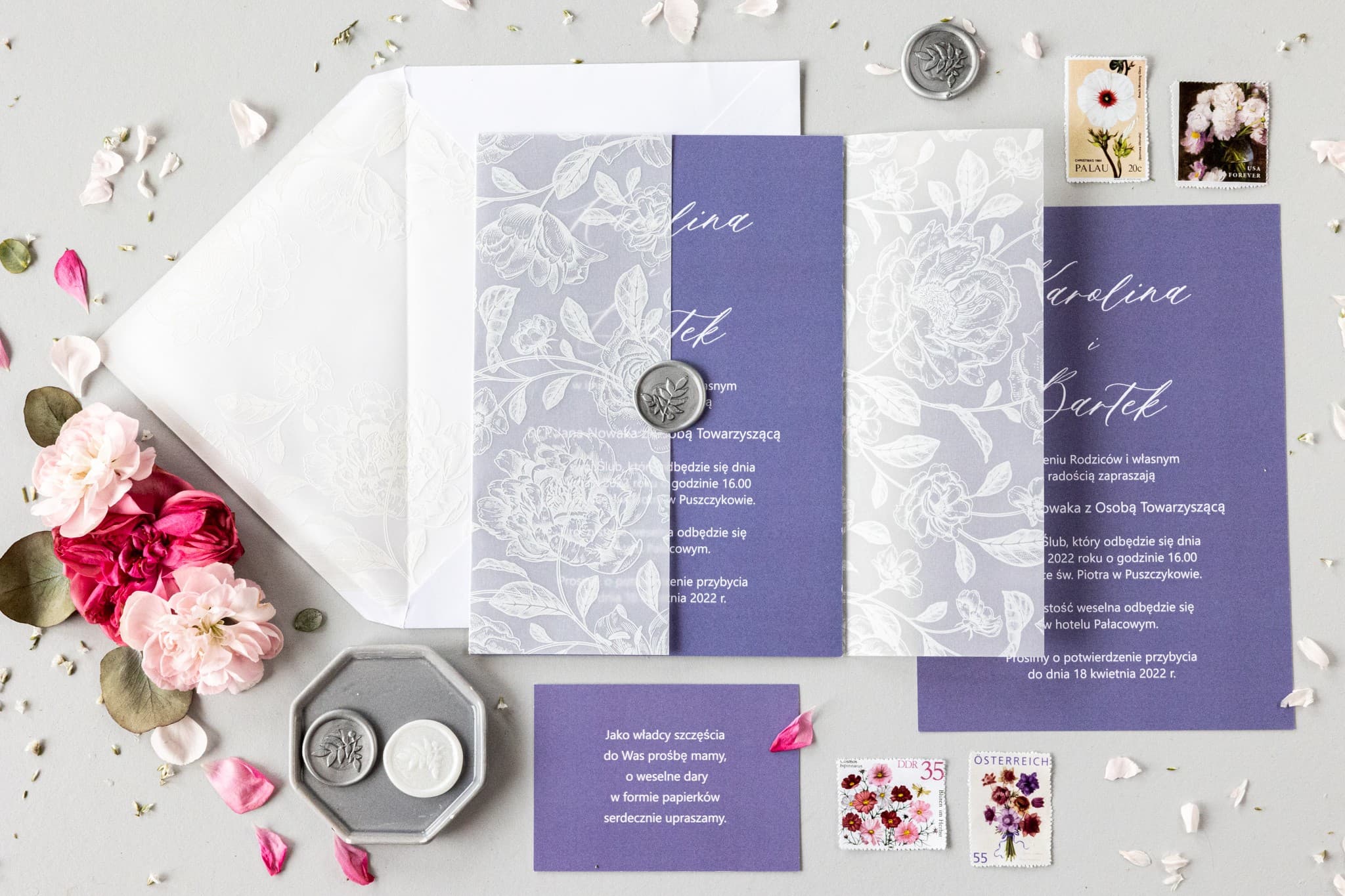 Nefryt No. 3 Wedding Invitation Samples – Botanical Green