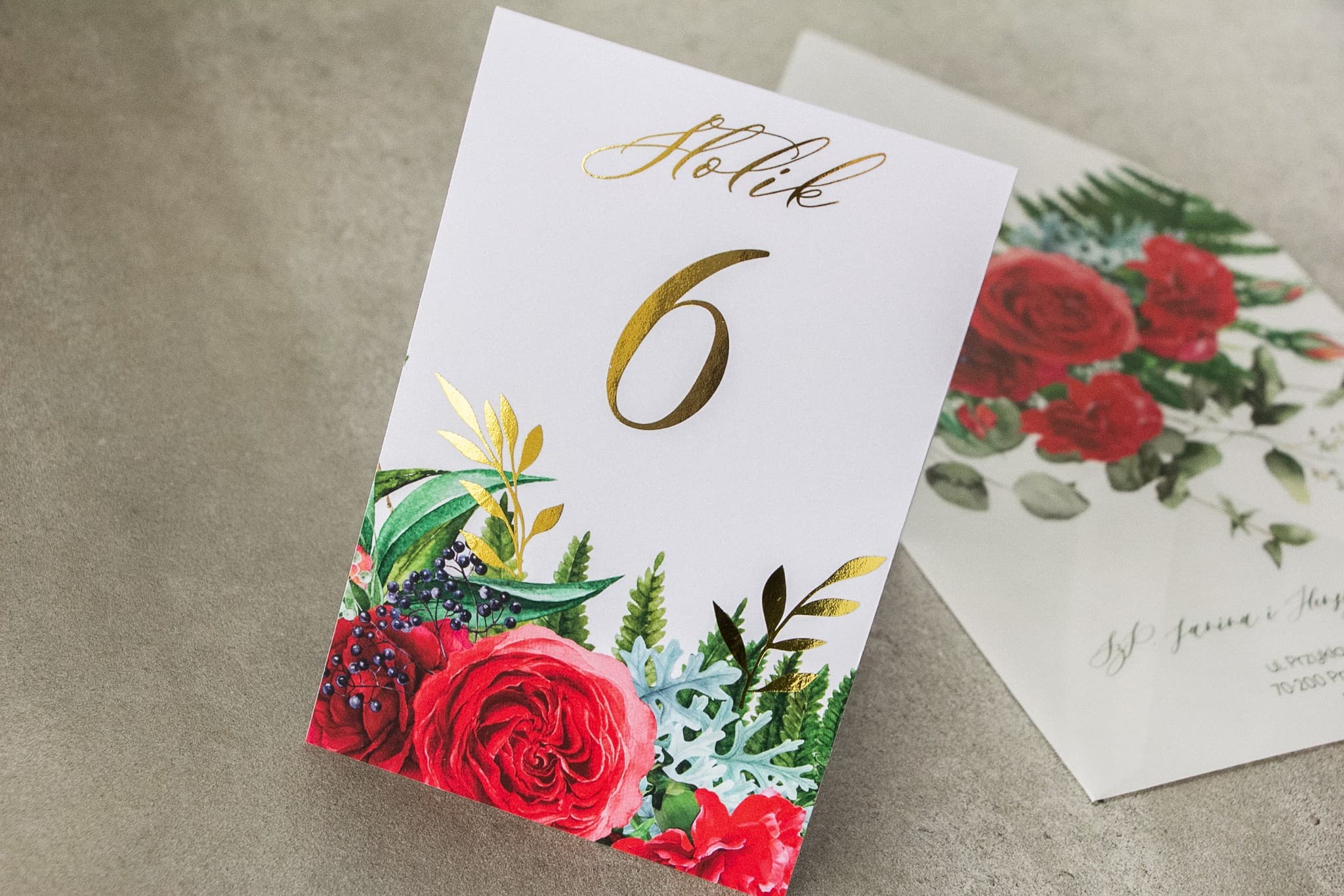 Numeri di Tavolo Nuziale Rubin n. 8 – Stile Glamour con Rosa Bordò