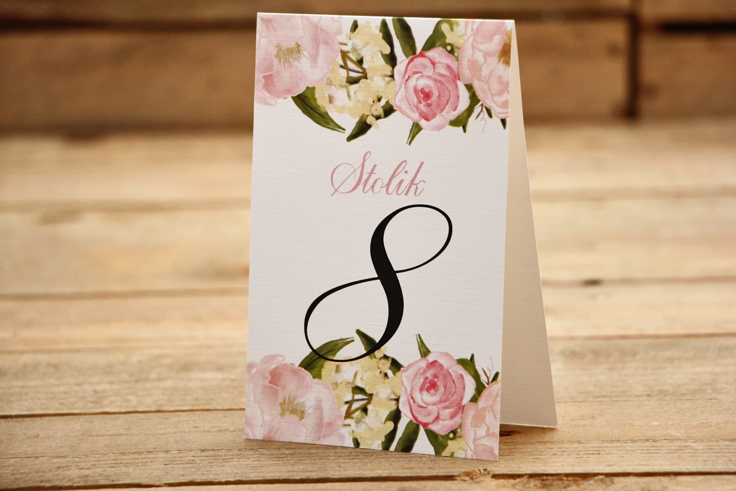 Numeri Tavoli - Fiori Dipinti n. 12 - Peonie Cipria - Accessori Matrimonio, Decorazioni Tavolo Nozze