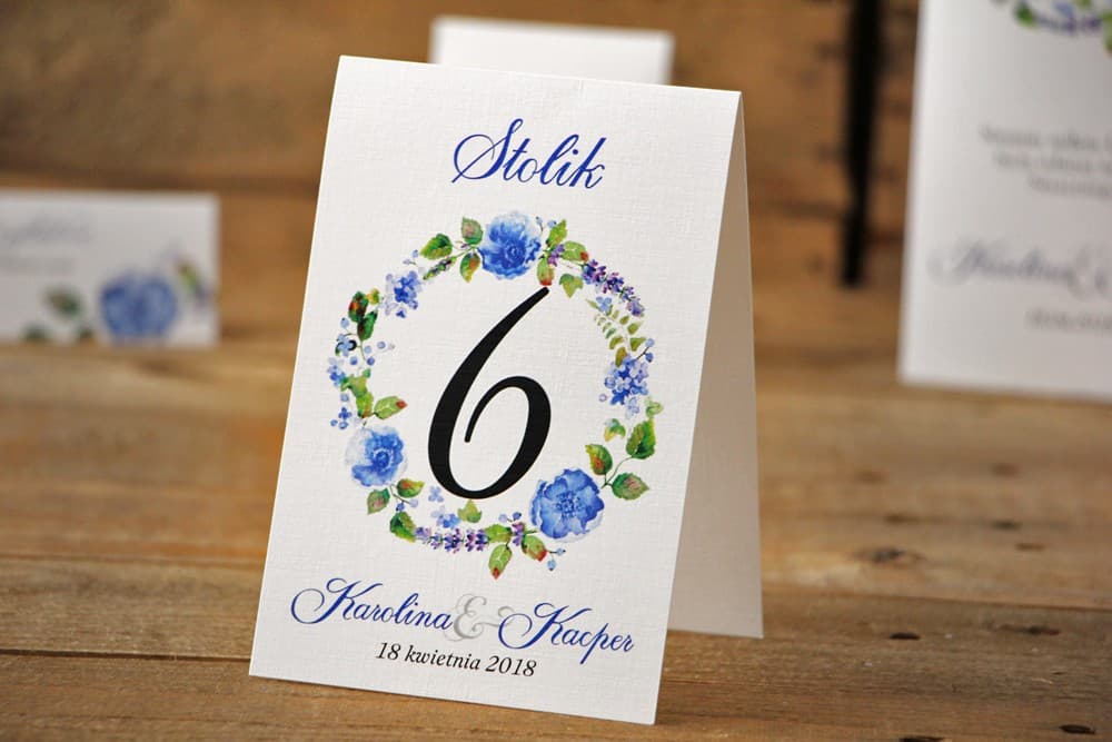 Números de mesa en acuarela con acianos, flores azules | Números para mesas de boda, Identificadores de mesa | Acuarelas nº 5