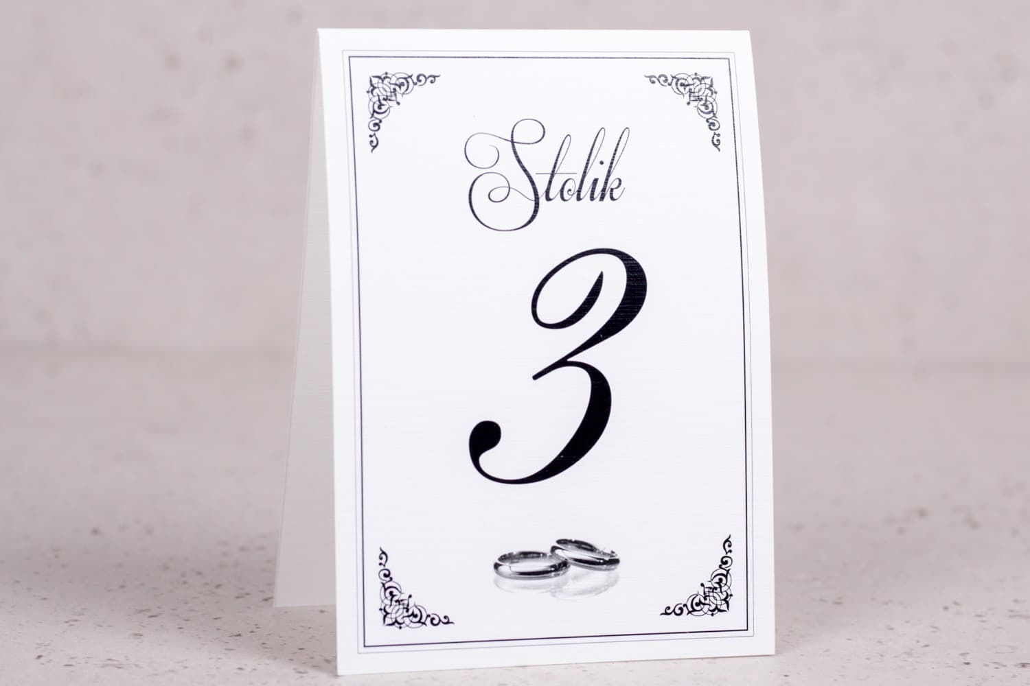 Elegantes Números de Mesa con Alianzas, Papel Lino | Números de Boda Verticales Clásicos | Arte nº 1