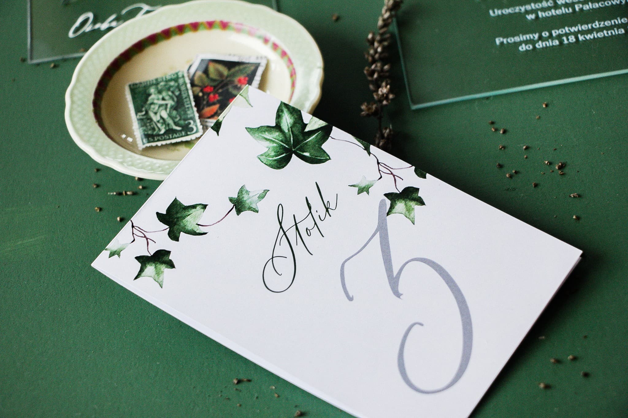 Números para Mesa de Boda Greenery con Hiedra | Números de Mesa Botánicos Verticales | Soft n.º 2