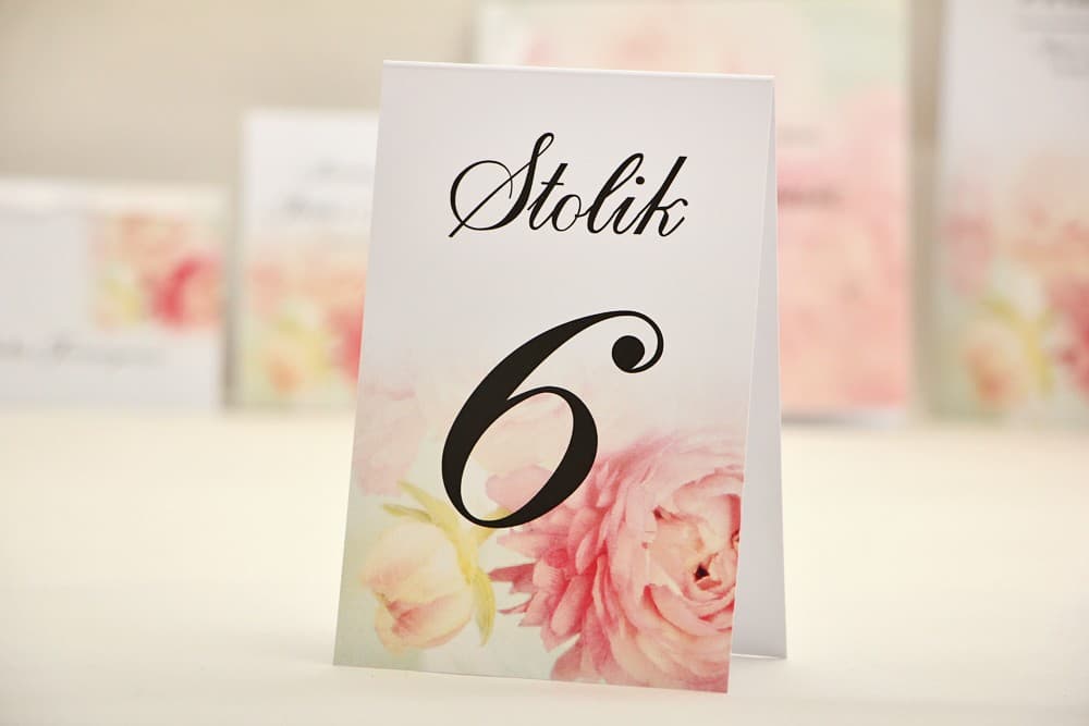Números de Mesa de Boda con Peonías Rosa Pastel | Identificadores de Mesa Románticos Florales | Elegant nº 4