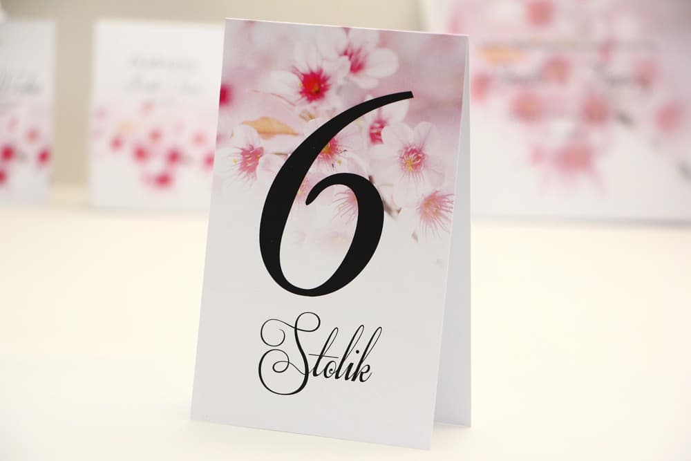 Numéros de Table de Mariage Fleurs de Cerisier, Signalétique de Table | Numérotation Romantique | Elegant n° 23