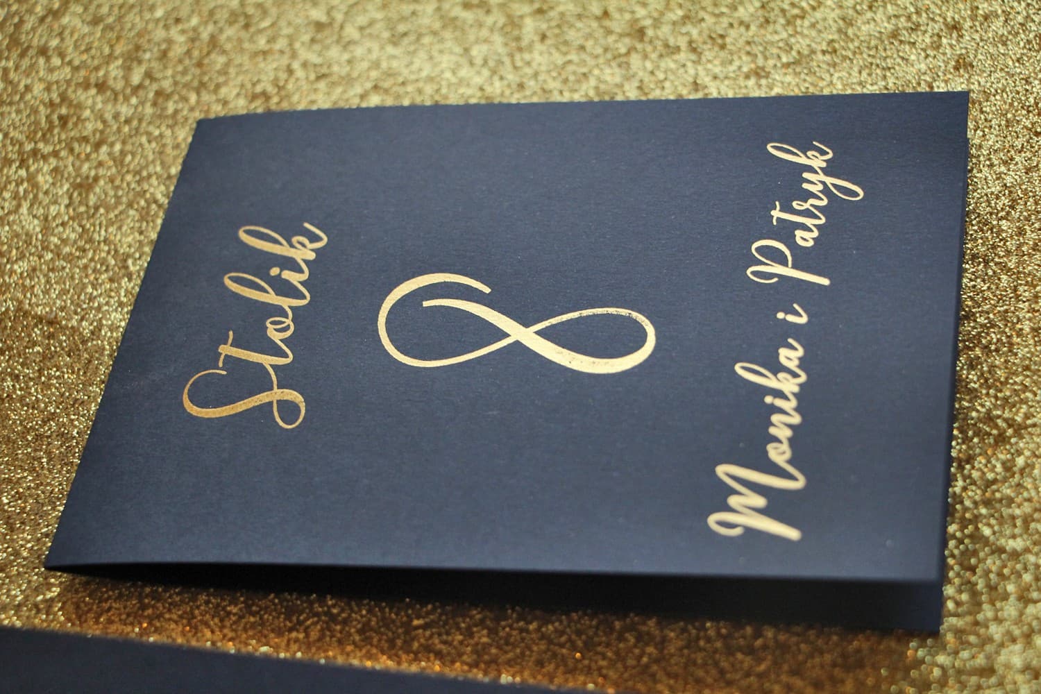 Numéros de tables de mariage de style Glamour - Bleu marine