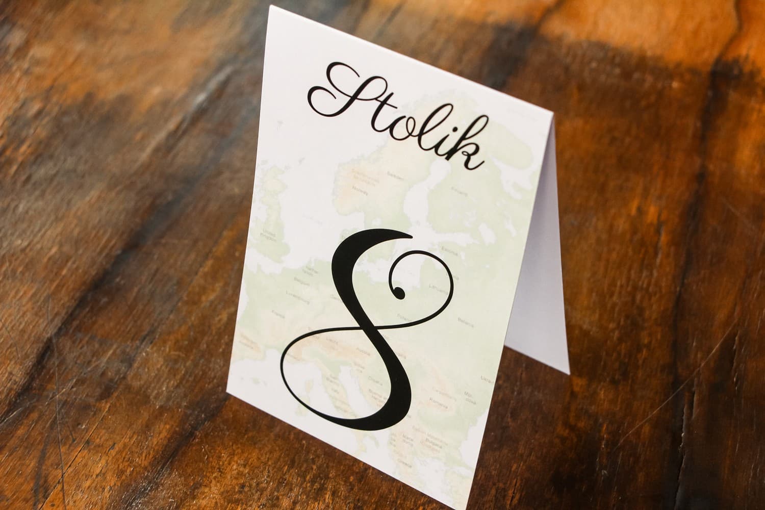 Números de Mesa con Motivo de Mapa | Señalización para Boda Internacional | Mapa de Sentimientos nº 2