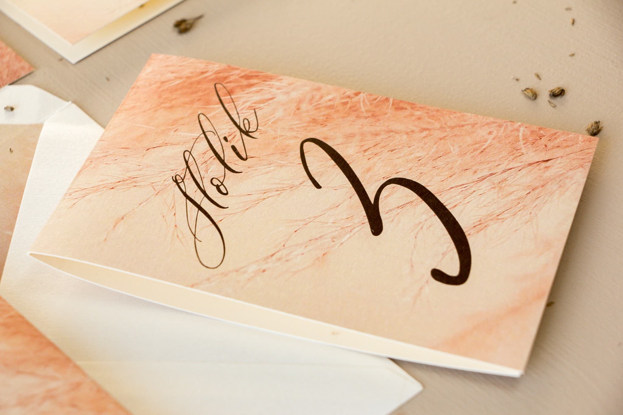 Pampas Grass Wedding Table Numbers | Pearlescent Boho Table Cards | Opal No. 1