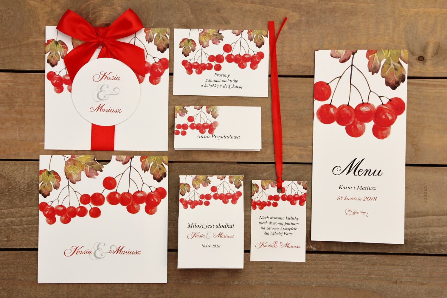 Set cartotecnica nuziale autunnale Fiori Dipinti n. 16 sorbo Amelia Wedding