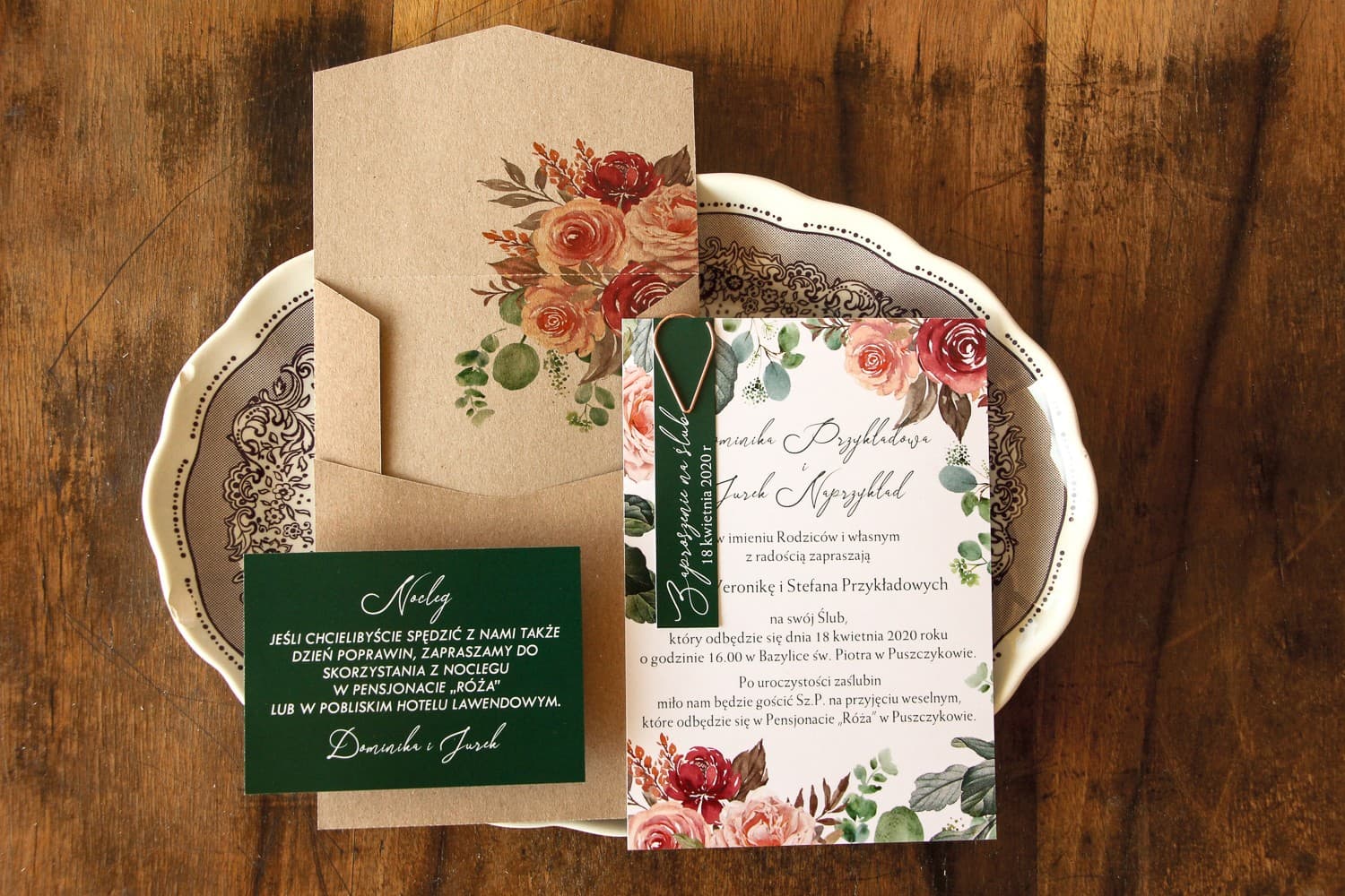 Set cancelleria nuziale con busta kraft e inserto floreale Delize nr 3 Amelia Wedding