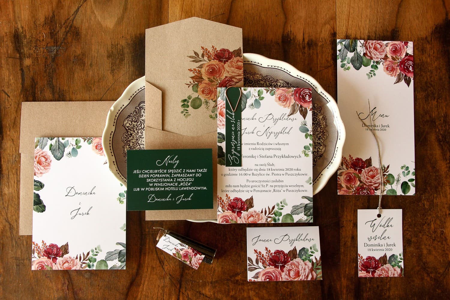 Intera collezione cancelleria nuziale segnaposto sospesi menu Delize nr 3 Amelia Wedding