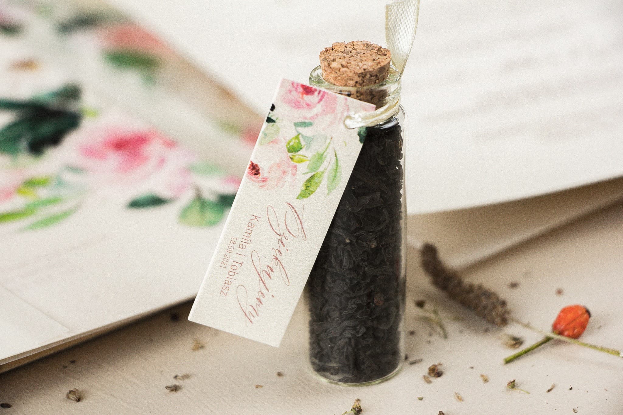 Peony Tea Bottle Gifts | Wedding Favours | Opal No. 8