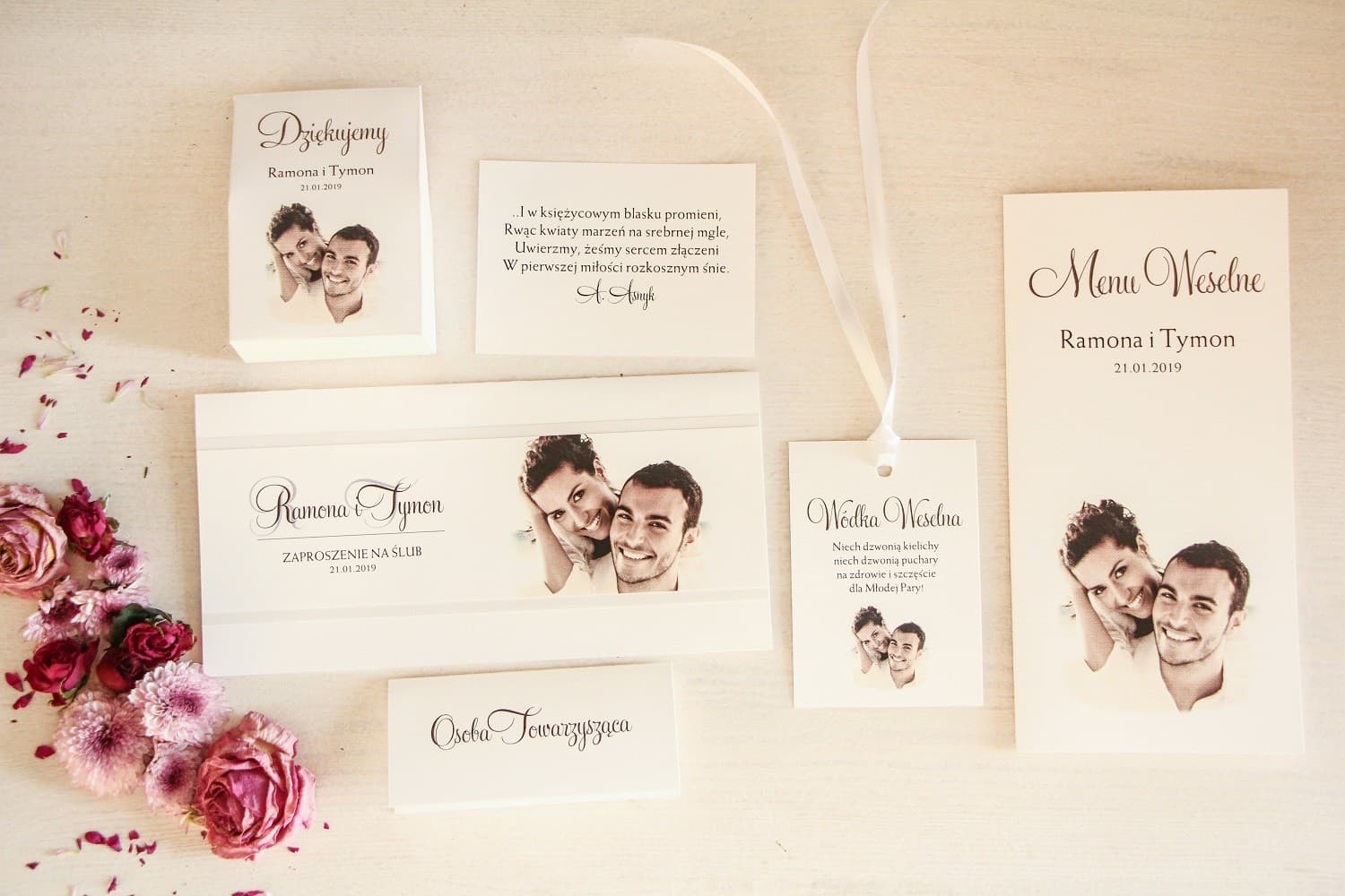 Photo Wedding Invitation Samples | Full Stationery Suite for Quality Assessment | Photo Design No. 3