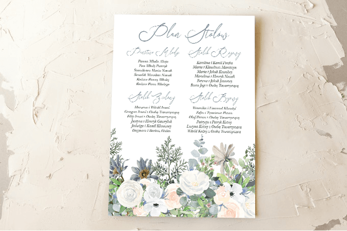 Plan de Mesas para Boda Póster con Eucalipto | Elegante Tablero de Invitados | Wenis n.º 5