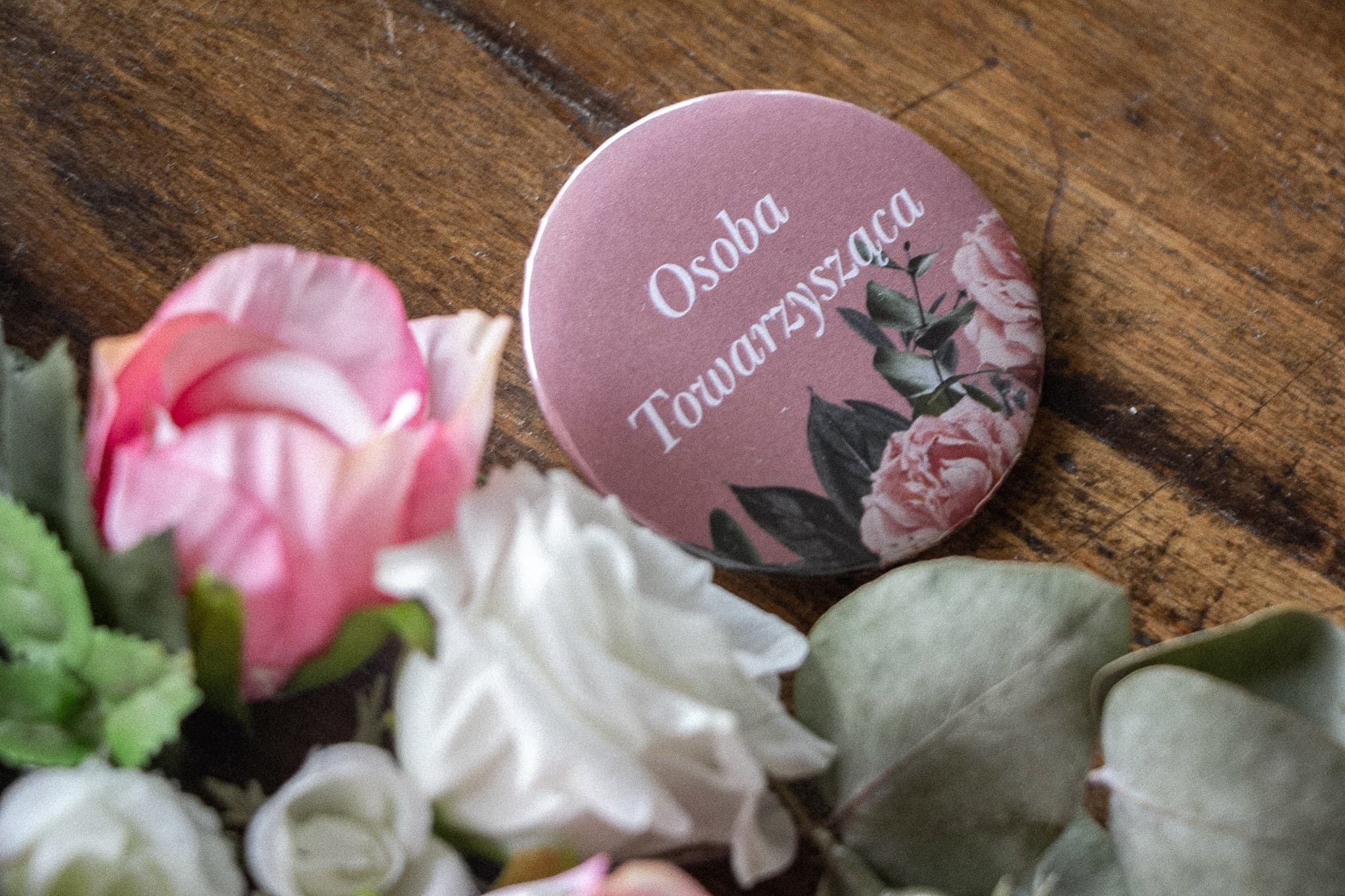 Powder Pink Peony Wedding Badges | Wedding Favours & Place Cards | Ethereal No. 3