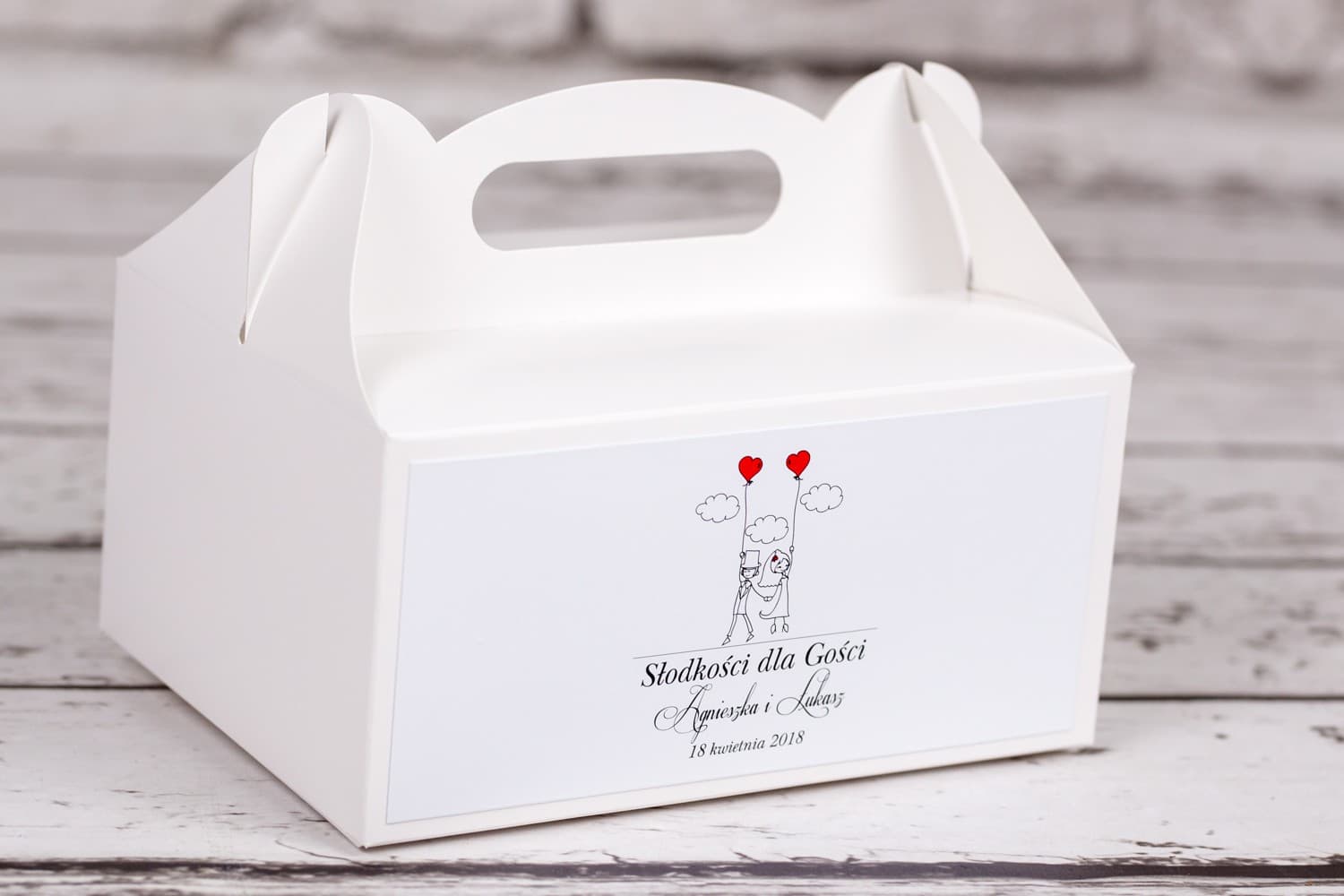 Wedding Cake Boxes with Handle Funny Bride & Groom | Personalised Sweet Packaging | Bueno No. 7