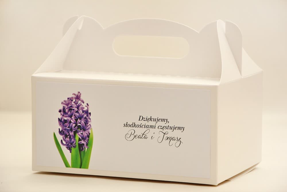 Purple Hyacinth Wedding Cake Boxes, Personalized Favour Packaging | Elegant No. 7