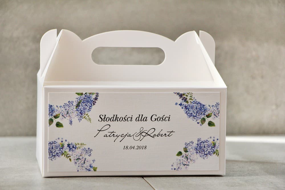 Rustic Rectangular Wedding Cake Box with Wildflowers | Personalized Guest Packaging | Pistachio No. 1