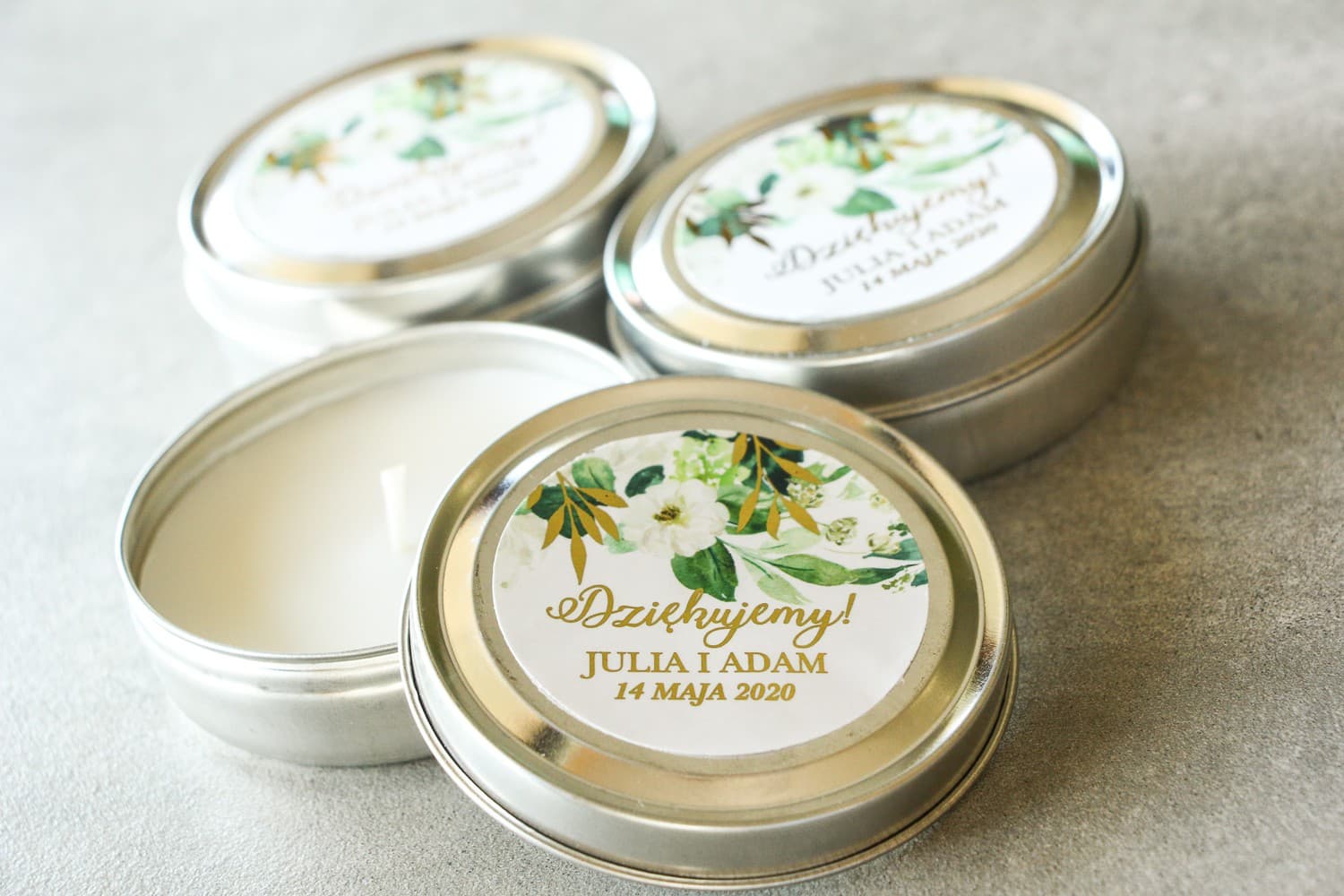 Scented Candle Rubin No. 1 – Elegant Wedding Favours with Gold Foiling