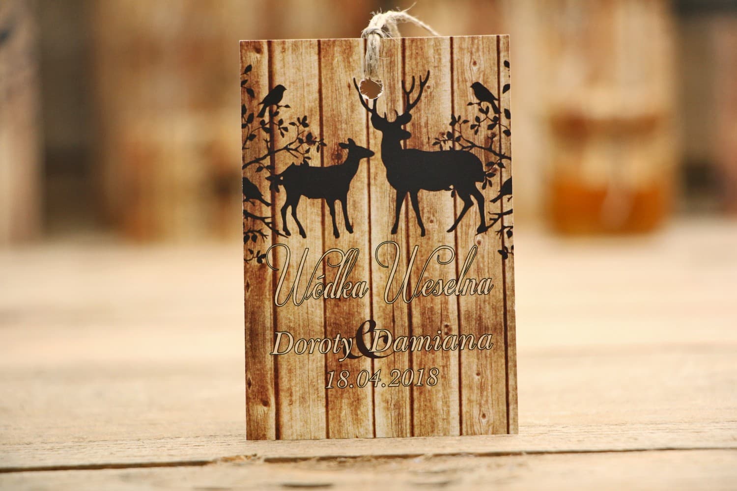 Woodland Deer Wedding Favor Tags | Rustic Bottle Labels | Rustic No. 3