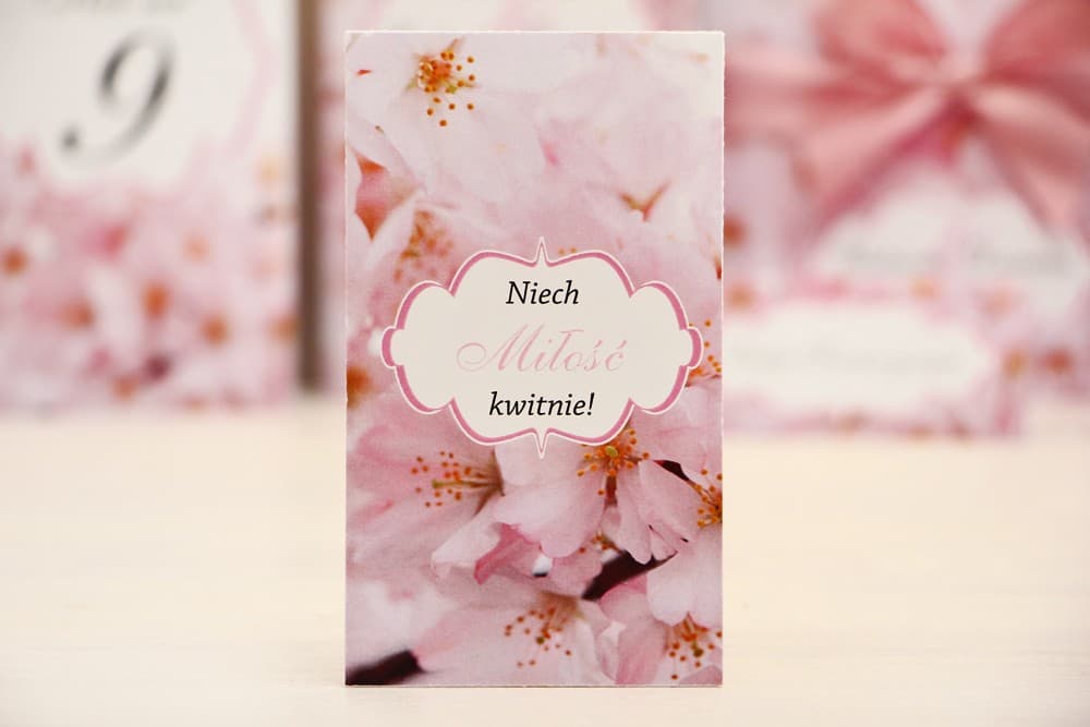 Vergissmeinnicht-Samen in Tasche mit Kirschblüte, Öko-Präsent | Originelle Gastgeschenke zur Hochzeit | Kollektion Felicja Nr. 13