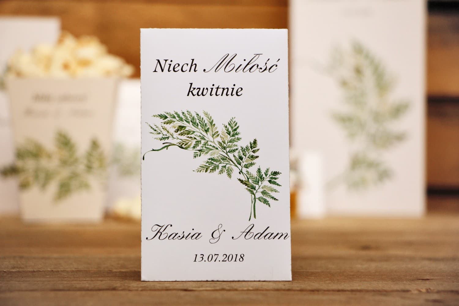 Vergissmeinnicht-Samen mit Farn, Eko-Geschenk | Gastgeschenke Hochzeit Greenery | Kalia Nr. 1