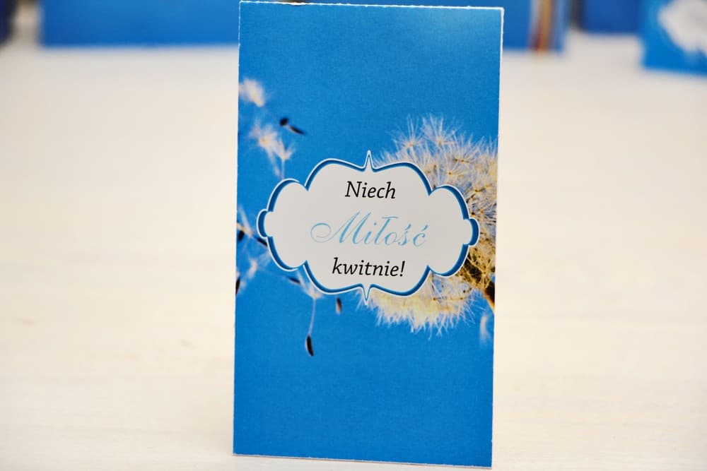 Vergissmeinnicht-Samen mit Pusteblume, Eko Gastgeschenke zur Hochzeit | Originelle Aufmerksamkeiten für Gäste | Kollektion Amelia Nr. 11