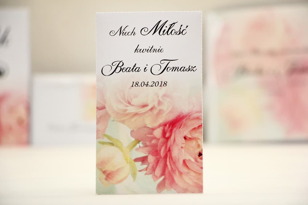 Vergissmeinnicht-Samen mit Pfingstrosen | Personalisierte Gastgeschenke zur Hochzeit | Elegant Nr. 4