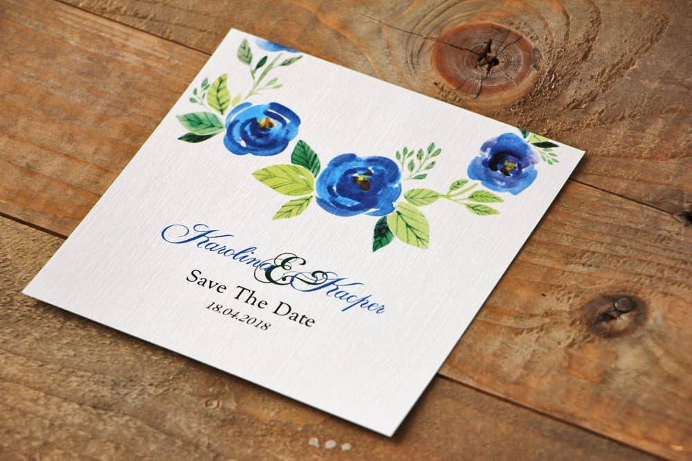 Save the Date Rosas Azules Acuarela | Anuncio de Fecha de Boda, Reserva la Fecha | Acuarela nº 10