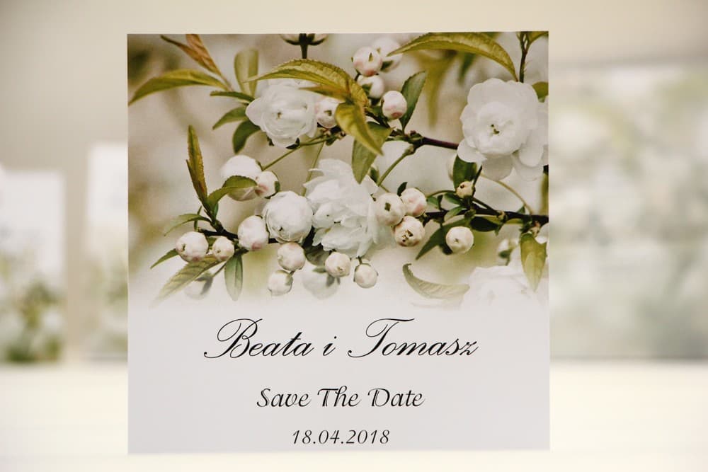 Elegantes Save the Date con Flores de Cerezo, Avisos de Boda Personalizados | Reserva la Fecha | Elegant n.º 6
