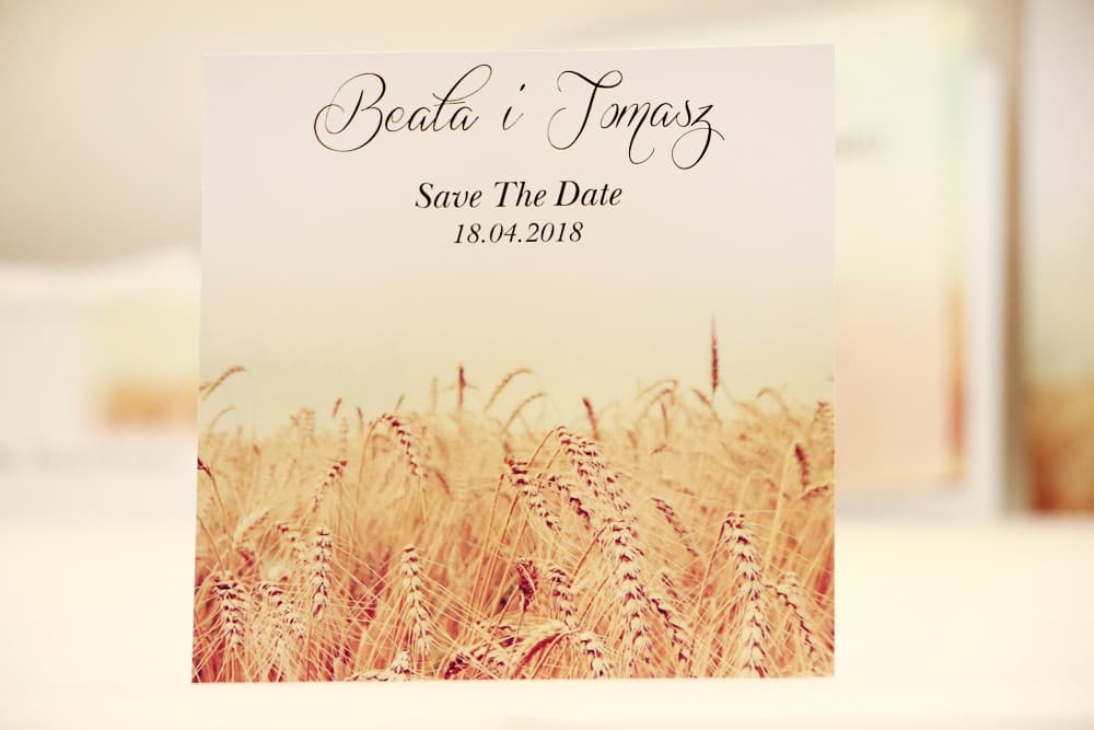 Rustic Wheat Field Save The Date | Wedding Announcement Card | Elegant No. 25