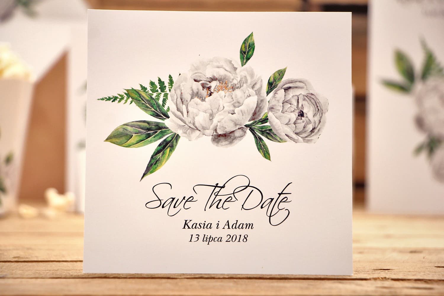 Peony and Fern Save the Date | Wedding Date Announcement | Kalia No. 8