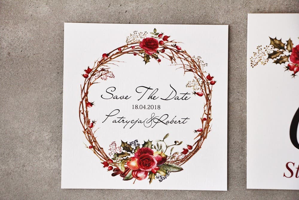 Elegant Wedding Invitation Card in Sage Green | Save The Date Cards | Pistacjowe No. 14