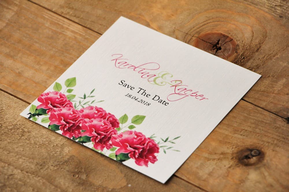 Watercolour Save the Date Pink Carnations, Floral Wedding Announcement Cards | Save the Date Cards | Watercolours No. 18