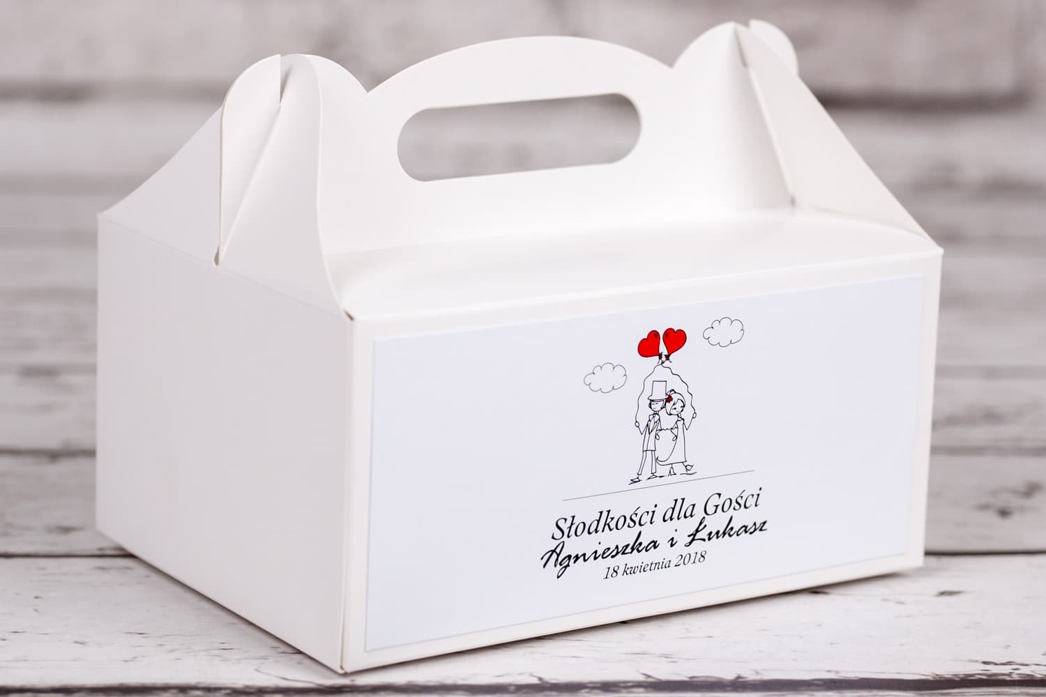 Scatole per Torta Nuziale con Grafica della Coppia di Sposi | Confezioni Personalizzate per Ospiti | Bueno n. 6