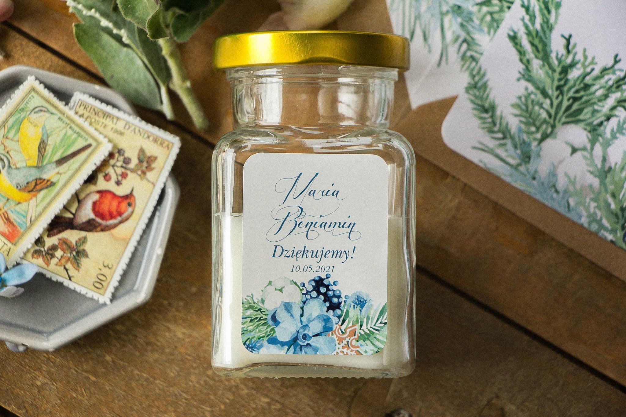 Indygo No. 8 Scented Candle – Cotton Motif Wedding Favor