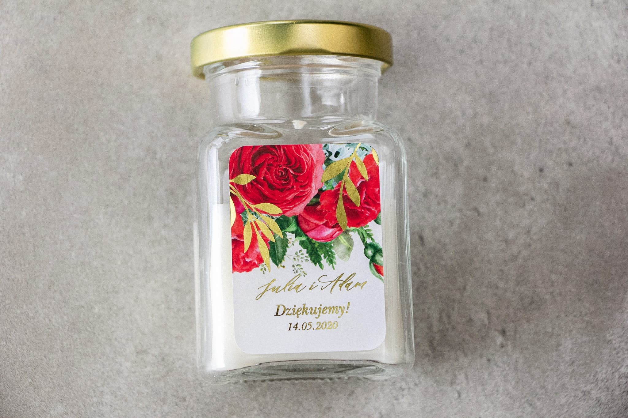 Wedding Favours Rubin 8 – Soy Candle and Roses
