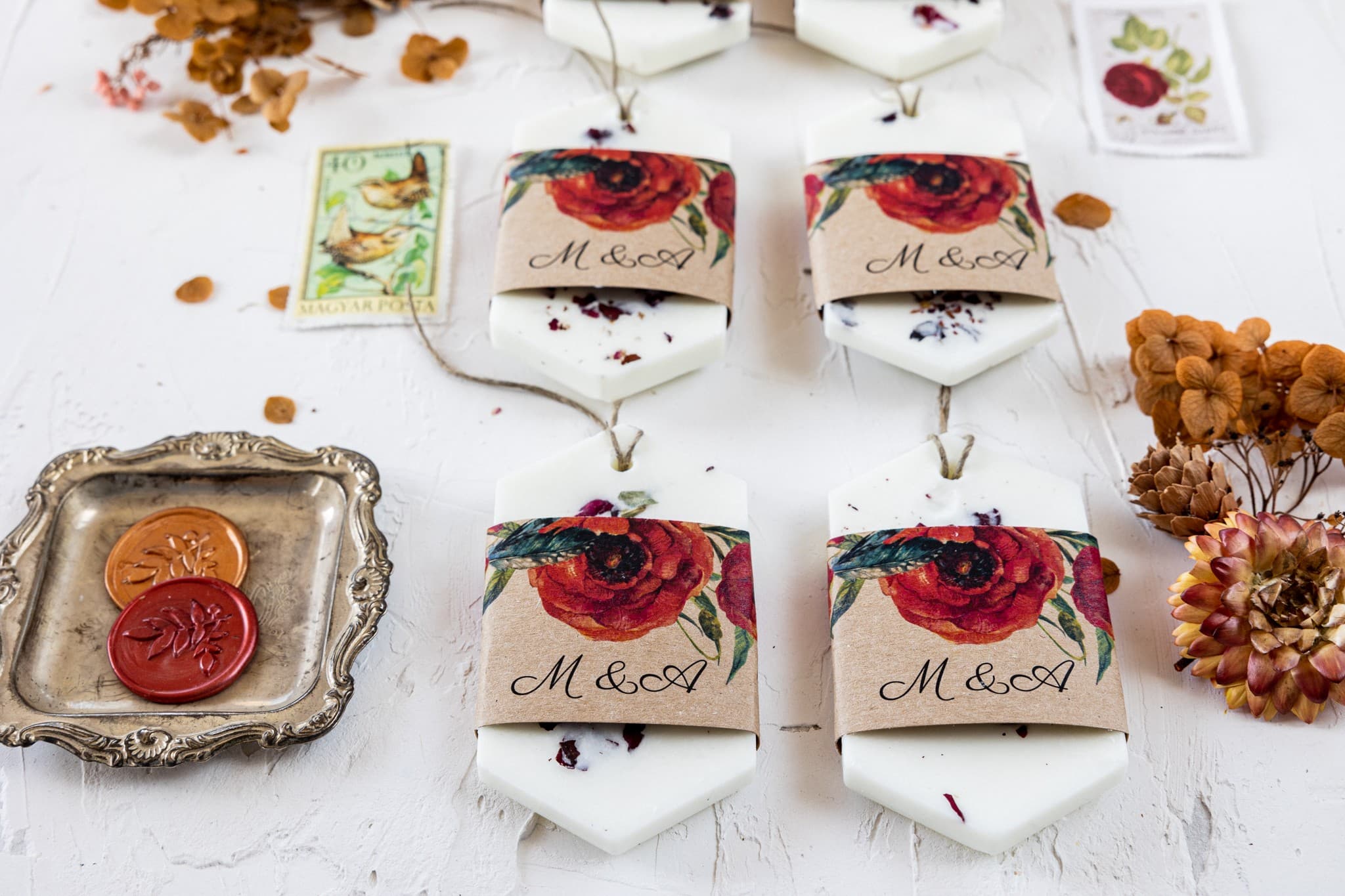 Scented Soy Wax Sachet Poppies | Wedding Favours, Guest Gifts | Forest Fruits No. 6 - 3