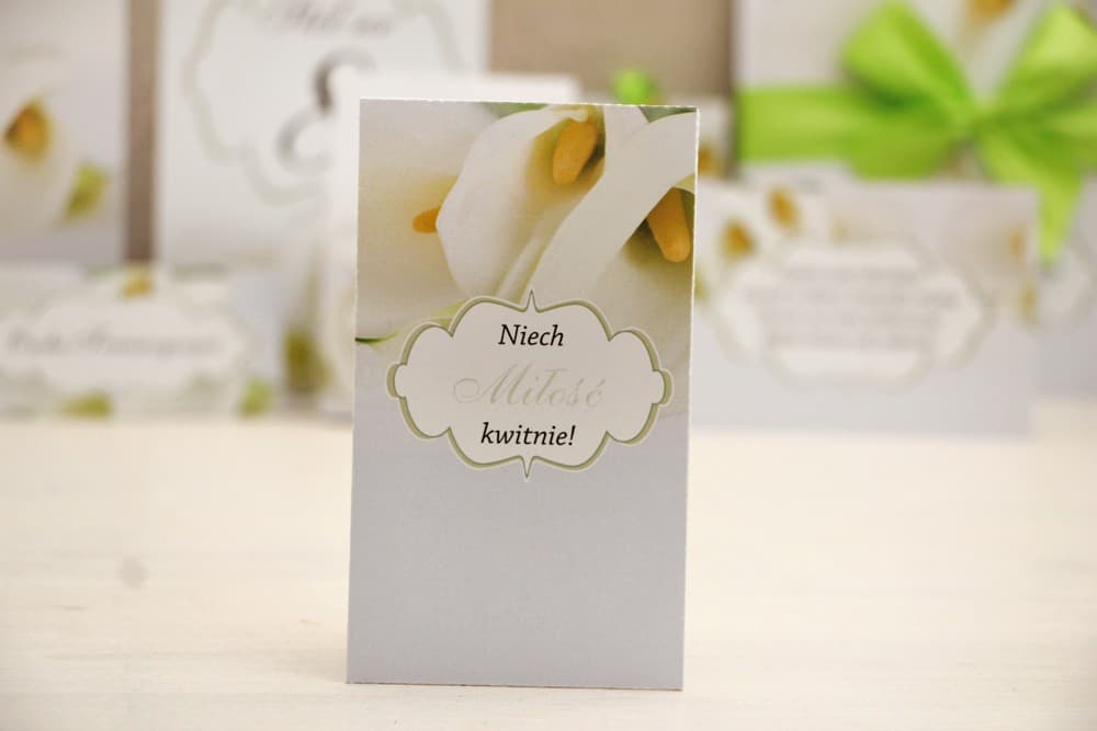 Forget-Me-Not Seed Packets with Calla Lily Motif | Elegant Eco Wedding Favours | Felicja No. 5