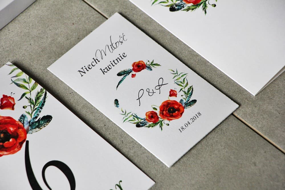 Eco-Friendly Forget-Me-Not Seed Packet Wedding Favours with Poppy Motif | Pistachio No. 19