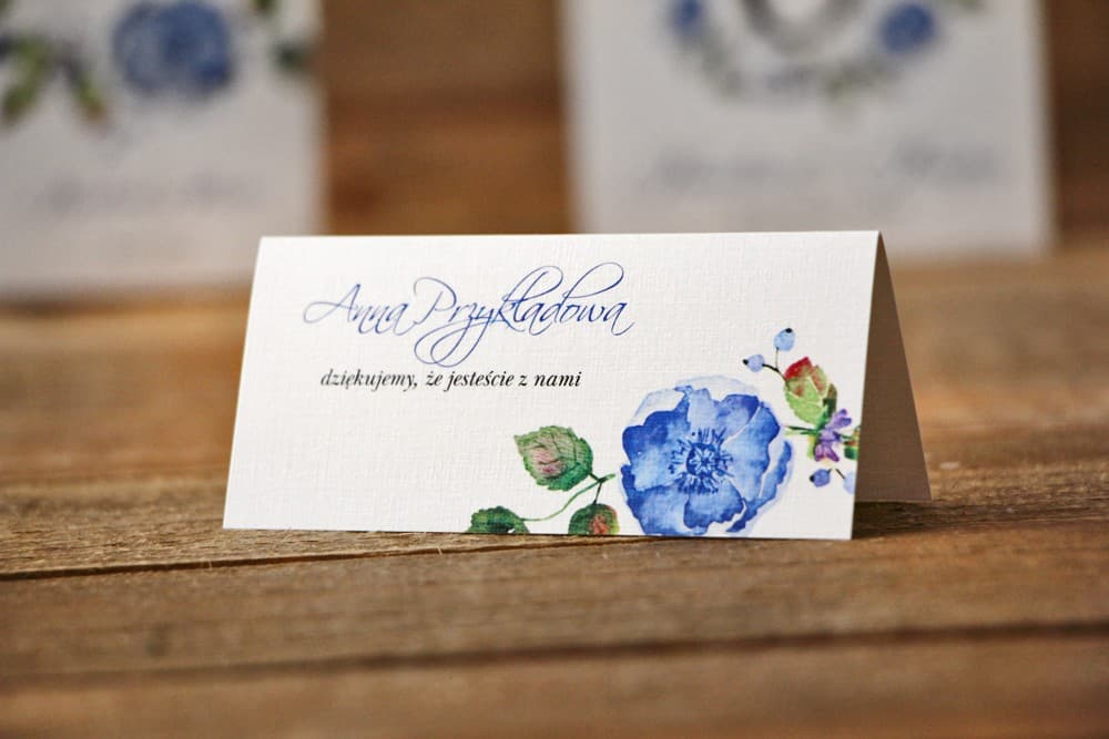 Segnaposti Matrimonio Acquerelli n. 5 – Cartellini per Tavolo con Fiordalisi