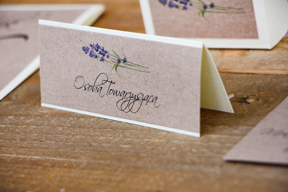 Segnaposti Matrimonio Margaret n. 1 – Cartellini Rustici con Lavanda su Carta Eco