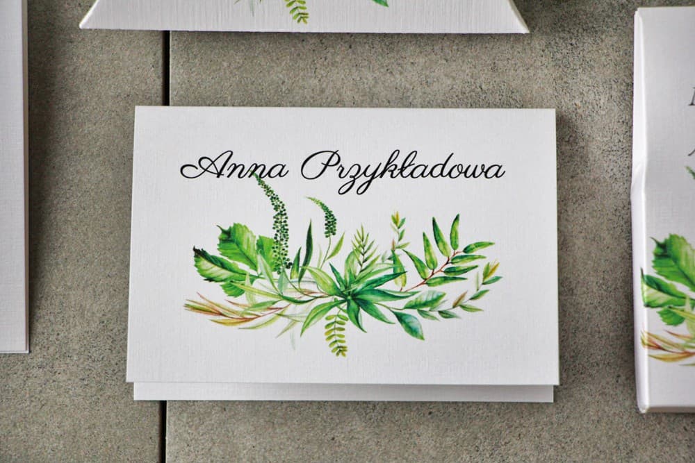 Segnaposti Matrimonio Pistacchio n. 20 – Cartellini da Tavolo Botanici con Motivo a Foglie