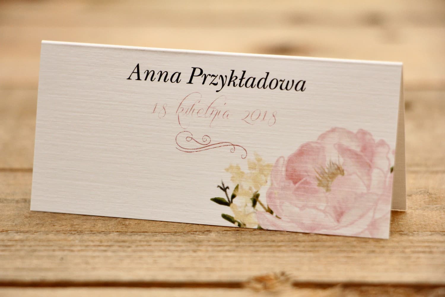 Segnaposto Tavolo Nozze - Fiori Dipinti n. 12 - Peonie Cipria - Accessori Matrimonio